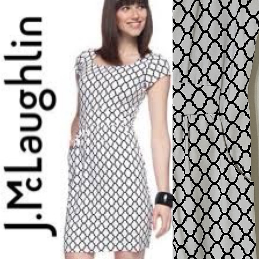 New J.McLaughlin Emma Dress sz XS/ White/Black